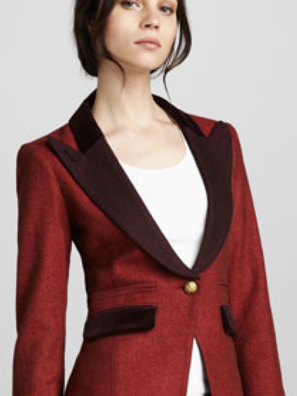 Smythe Velvet-Trimmed Lapel Blazer - 8 🌟